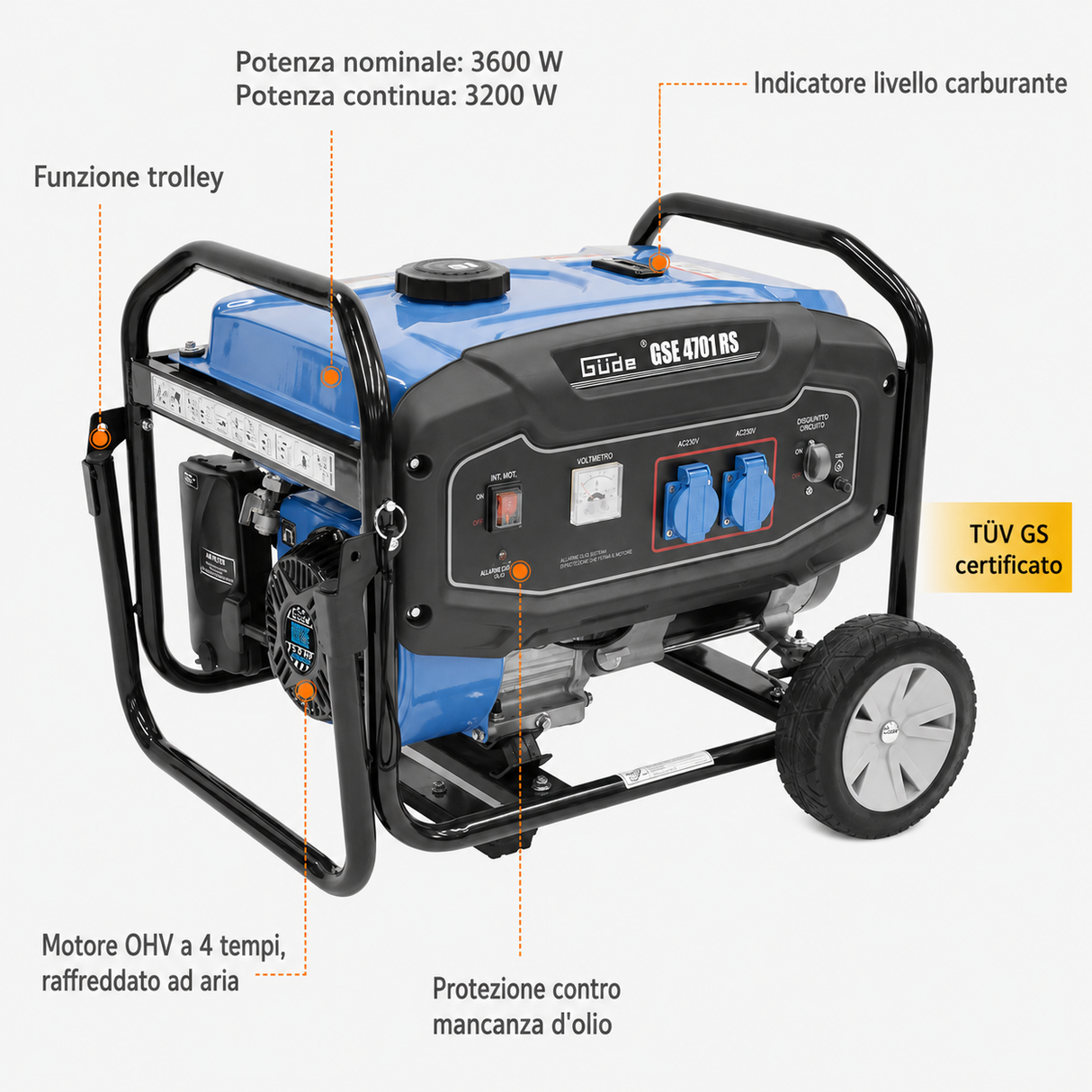 Güde GSE 4701 RS benzinegenerator