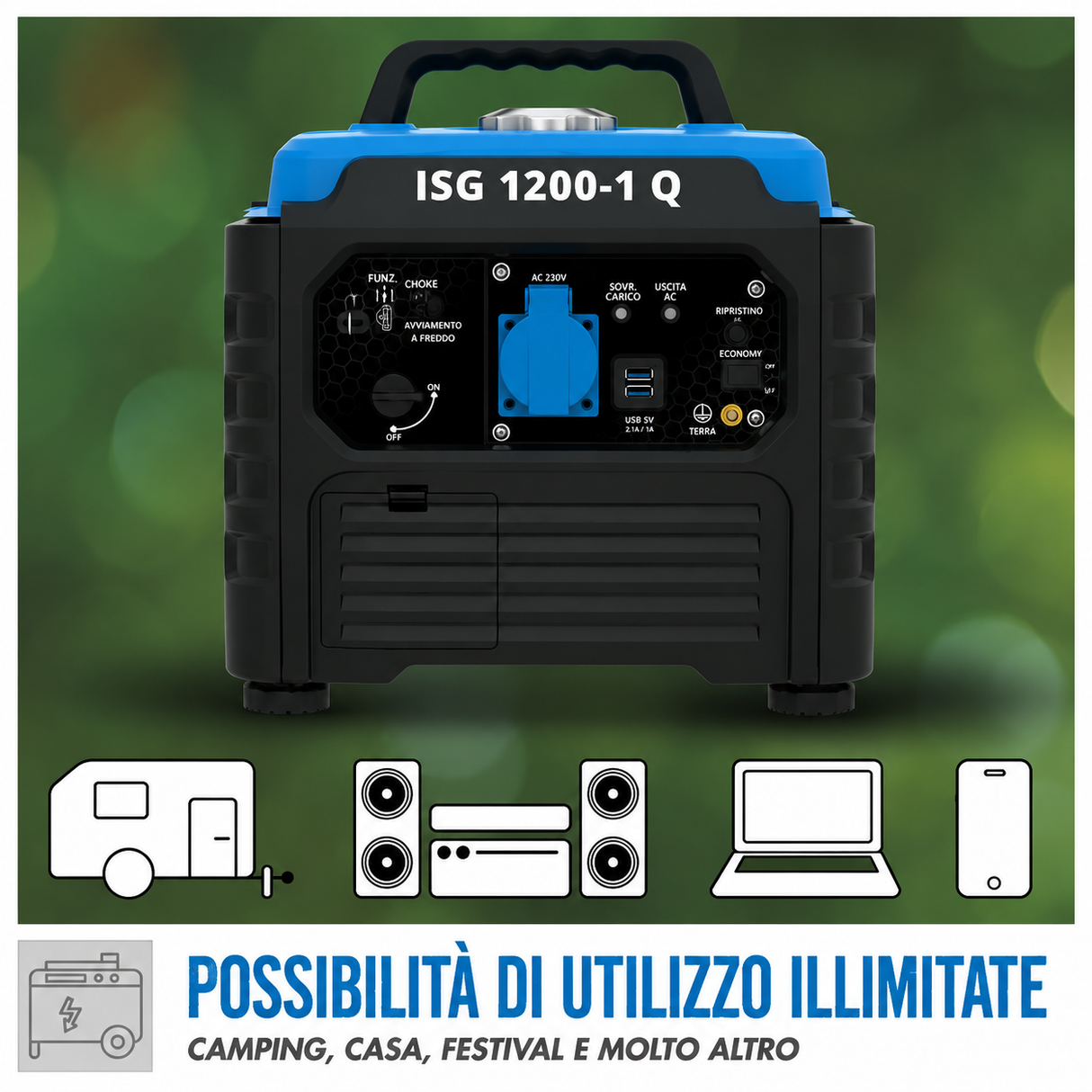 Stroomgenerator Guede stroom inverter 1200 W ISG 1200-1 Q