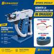 Smerigliatrice a nastro Bernardo KBR 100 x 2000 DC-2 in versione combo, ideale per levigatura, sbavatura e finitura di superfici metalliche con elevata precisione.