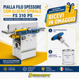 Macchina combinata pialla a filo e spessore Bernardo FS 310 PS alimentazione 230V, dotata di albero a spirale per piallatura precisa, riduzione delle vibrazioni e finitura superiore del legno.