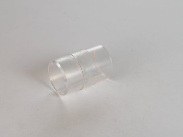 Connettore interno trasparente Record Power CVA250-21-102 per unire tubazioni di aspirazione da 2,5″, ideale per mantenere continuità e controllare visivamente il flusso delle polveri.