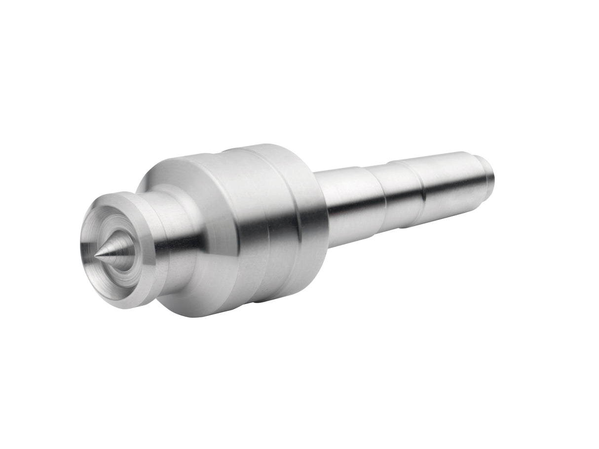 Contropunta rotante ad anello Record Power Coronet Falcon con doppio cuscinetto di precisione, ideale per supportare legni fragili e pezzi incollati con carta con massima stabilità.