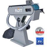 Levigatrice a nastro per metallo Flott BSM 150 A 400 V con aspirazione integrata, motore 3,75 kW e nastro abrasivo da 2000 × 150 mm.