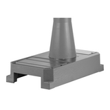 Piastra di base lavorata Flott compatibile con trapani a colonna Ø 110 mm, ideale per fissare i pezzi direttamente sulla base.