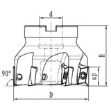Frese frontali e angolari diam. 63 mm / B 22
