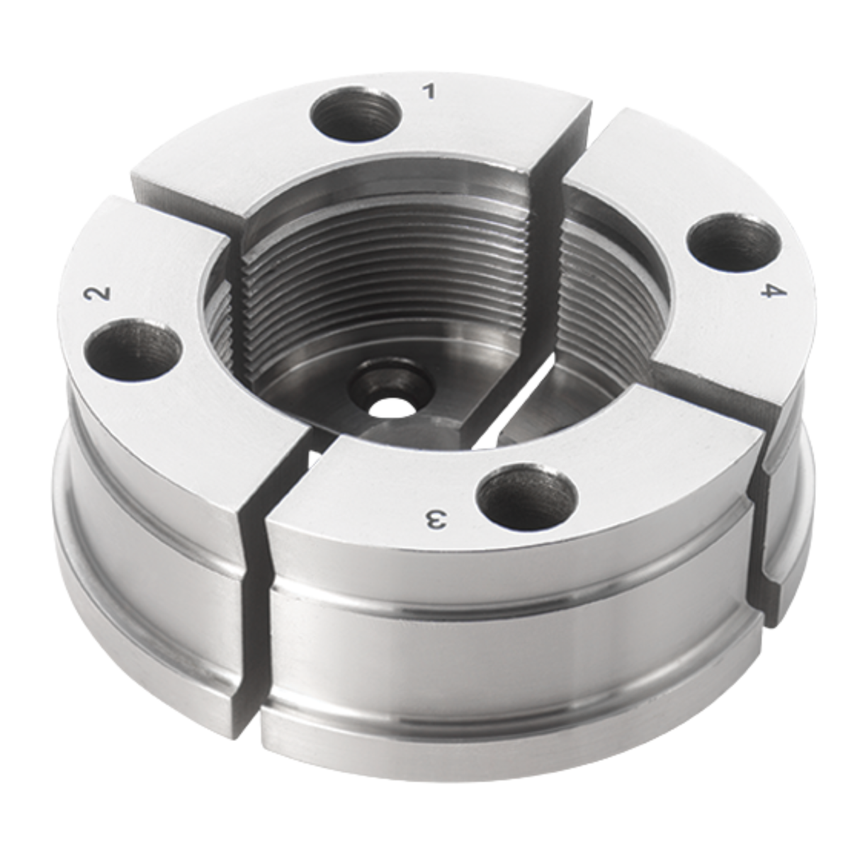 Ganasce Record Power da 75 mm con corpo interno dentato e profilo a coda di rondine esterno, ideali per ciotole pesanti, vasi e lavorazioni su legno verde.