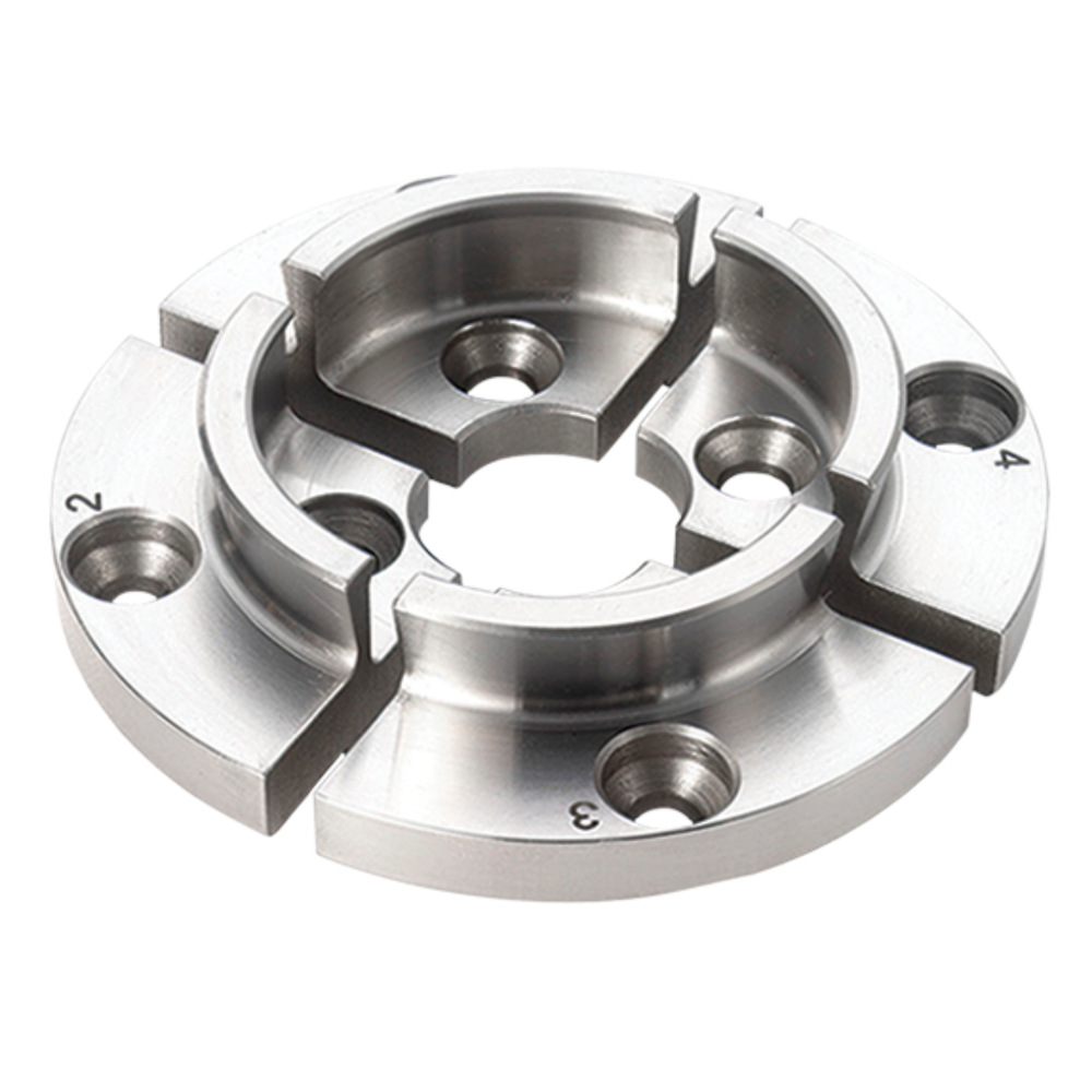 Ganasce standard Record Power da 50 mm con profilo a coda di rondine e design a becco di falco, ideali per ciotole di buon diametro e tornitura su perni.