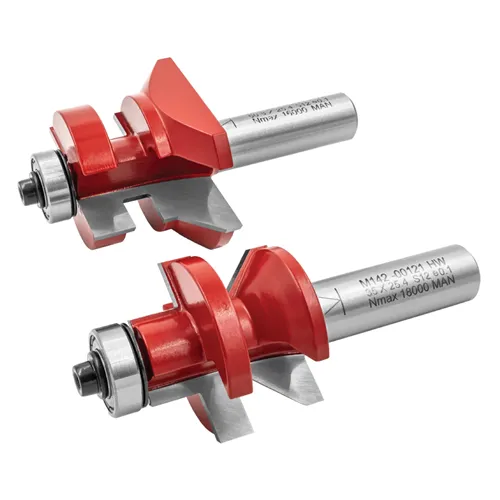 Set di frese IGM M142 per giunzione a V maschio/femmina, incastro maschio e femmina - D50,8 x 29,65 t19,05-25,4 L81 S=12 HW