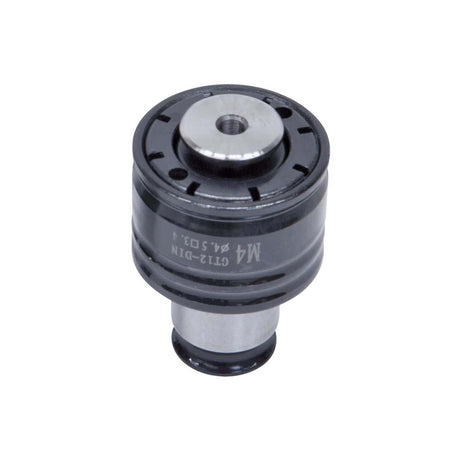 Mandrino rapido Bernardo GT 12 – 19 mm con attacco DIN 371 M4, dotato di frizione di sicurezza regolabile e sistema di cambio rapido per maschi filettatori.