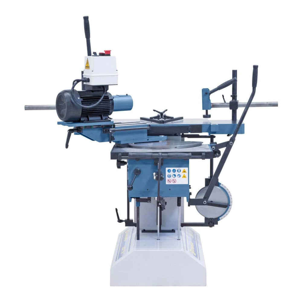 La LBM 350 T è dotata di testa di foratura inclinabile ±60°, ideale per lavorazioni complesse su elementi inclinati come scale e finestre. Include estensioni tavola, guida inclinabile e struttura professionale in acciaio.