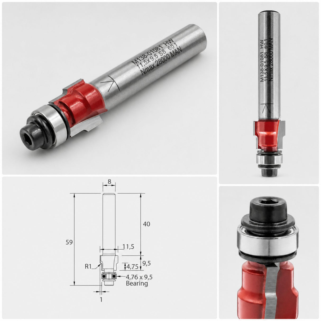 Fresa IGM M138 per arrotondare bordi