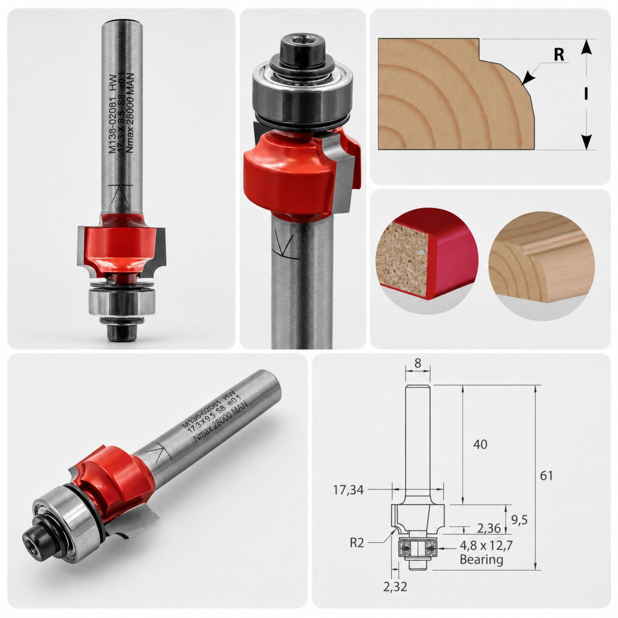 Fresa IGM M138 per arrotondare bordi