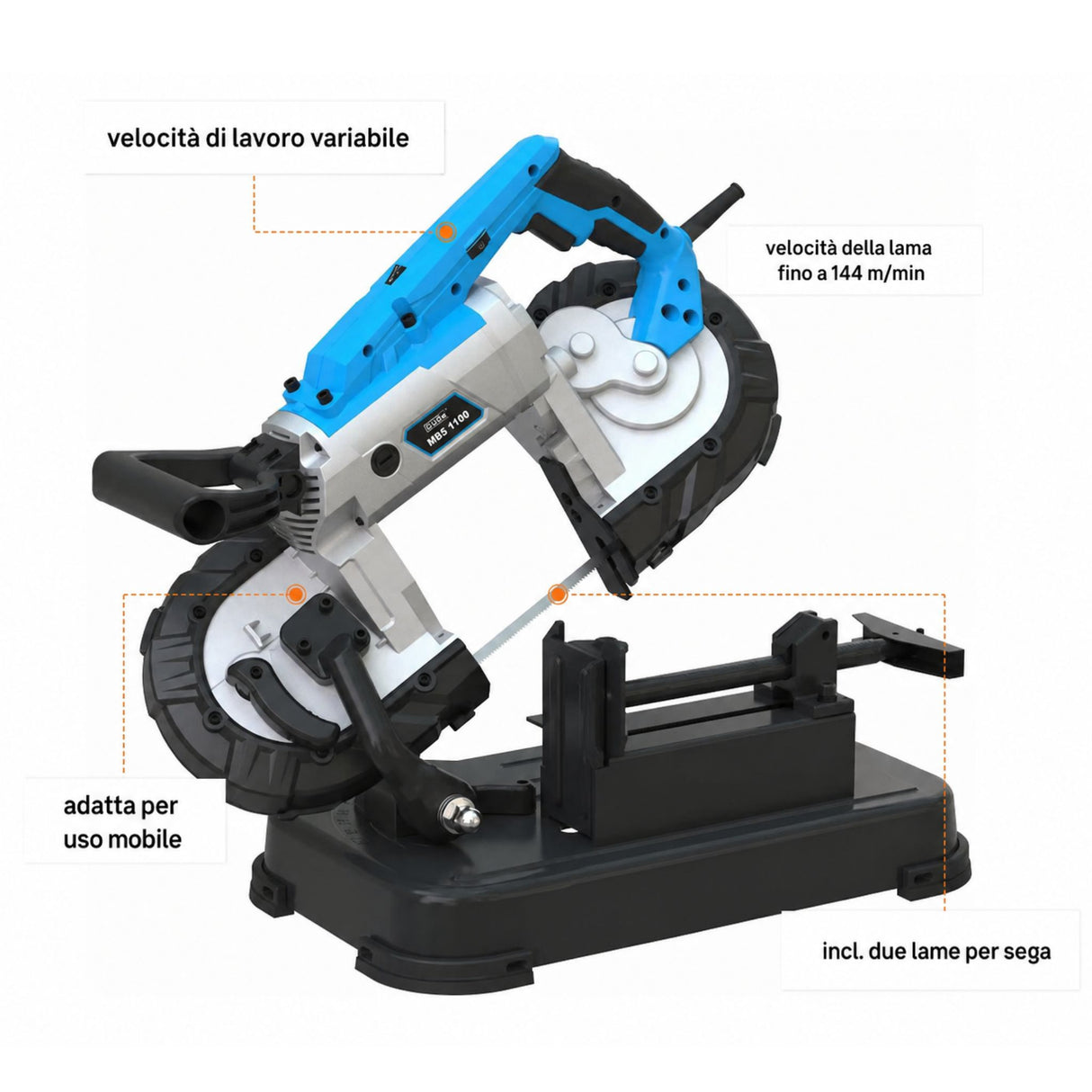 Metaallintzaag Guede Band Güde MBS 1100W + Blad Bimetaal 1140 mm