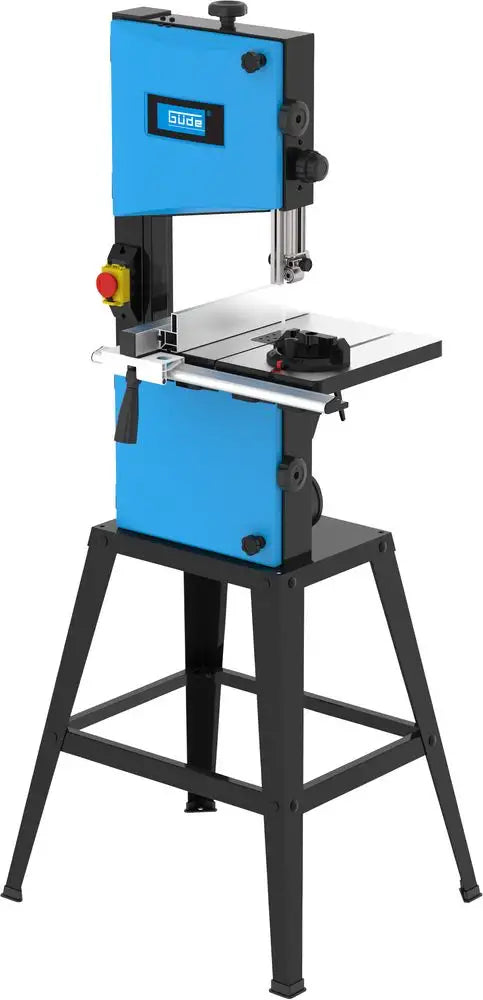 Sega a nastro Güde GBS 250 con piano inclinabile in alluminio e doppia velocità del nastro, ideale per legno, PVC e alluminio.