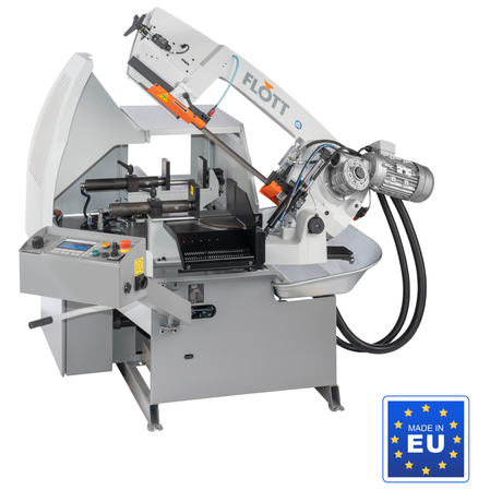 Sega a nastro per metallo Flott HBS 230 ANC con struttura in ghisa, avanzamento automatico e guidalame in metallo duro per tagli precisi.