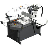 Segatrice a nastro Flott HBS 250 HA con struttura in ghisa, controllo idraulico e lama per tagli precisi su metallo fino a 320 mm.