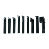 Set da tornio con inserti multitaglienti HM 10 mm, 9-pezzi, kit F