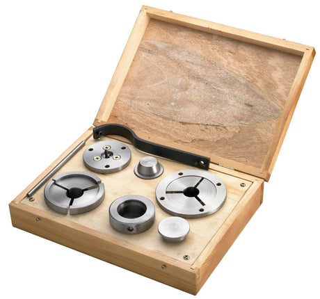 Set di mandrini autocentranti con filettatura M33 x 3,5 mm composto da 6 pezzi, ideale per garantire serraggio preciso e lavorazioni stabili.