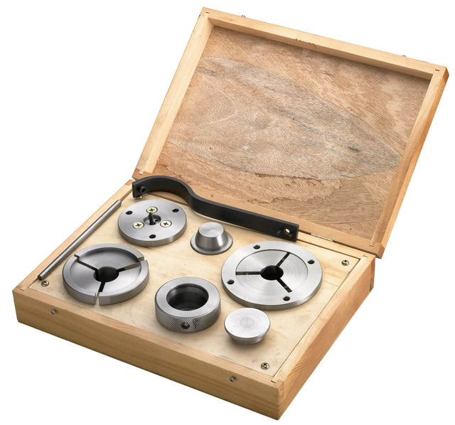 Set di mandrini autocentranti con filettatura M33 x 3,5 mm composto da 6 pezzi, ideale per garantire serraggio preciso e lavorazioni stabili.