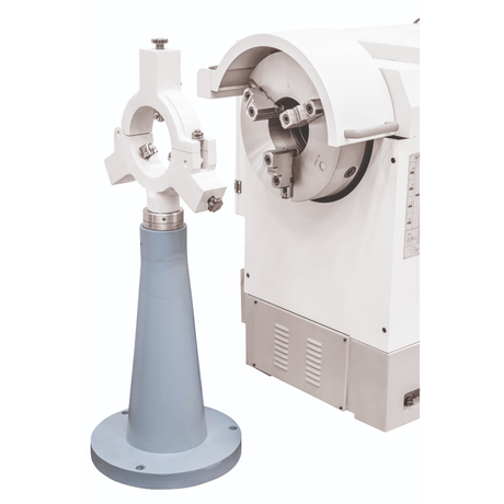 Supporto robusto per lunetta compatibile con torni RDM 200 e RDM 250, ideale per aumentare stabilità, sicurezza e precisione durante la tornitura.