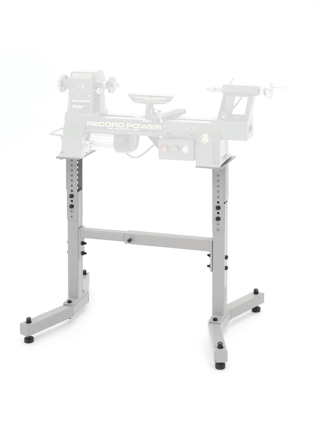 Supporto regolabile in altezza DML305/A per torni Record Power DML, ideale per migliorare stabilità ed ergonomia.