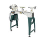 Tornio per legno Record Power Coronet Envoy con struttura in ghisa, velocità regolabile elettronicamente e grande capacità di tornitura fino a 1000 mm, ideale per lavorazioni professionali di grande formato.